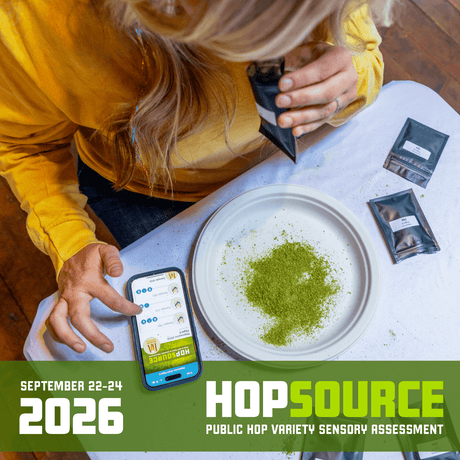 2026 HOPSOURCE: Public hop variety sensory assessment. September 22-24 at Yakima Valley Hops.